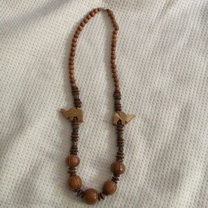 Vintage African Carven wooden necklace